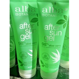 Alba Botanica 6x  Pack Alba Botanica After Sun Gel, Plant Based, 98% Aloe Vera 8oz