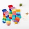 Girls Seamless Socks Rainbow Stripes Cotton Socks Kids Casual Athletic
