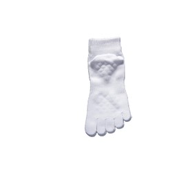 Blue Beam Women's Sports Five Toe Socks, Made in Japan, Anti-Slip, Sole Support, 9.1 - 9.8 inches (23 - 25 cm), white 1 pair