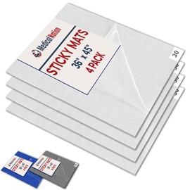 Medical Nation Sticky Mat - 36" x 45" - 120 White Sheets (Pack of 4 Mats - 30 Sheets per Mat) for Clean Rooms, Construction, Medical Facilities, Laboratories, Hospitals and Pets - Tacky Adhesive Mats