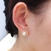 QINGANRAN Freshwater Pearl Stud Earrings With Cubic Zirconia Pearl Earrings