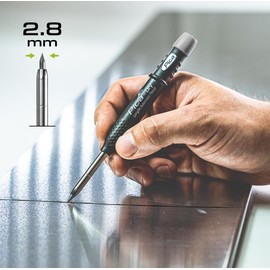 Pica Dry 30800 Metal Set I Scriber Needle 3030 Dry Automatic Longlife Deep Hole Marker I for Professional Craftsman I for Precise Marking and Marking I Scriber Set I Refillable