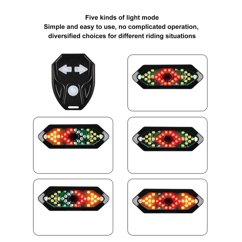 Smart Remote Control Turn Signal USB Charging Waterproof Bike Remote