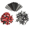 50 Einstellbare Micro Drip Tropfer+50 T-Steckverbinder+50 Gartenschlauch-Erdanker Garten Micro-Drip-System Automatische