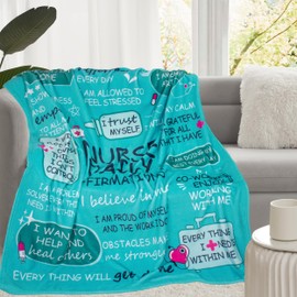 lemzcen Nurse Gifts for Women, Gifts for Nurses Blanket, Nurses Week Gifts, Nursing Student Graduation Gifts, LPN RN Gifts for Nurse Practitioner Appreciation Throw Blanket 60"X50"