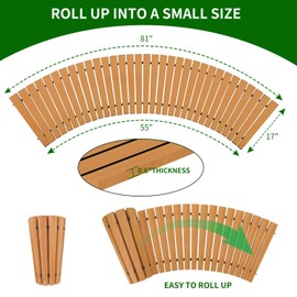 KUAGINZUHE 6FT Wooden Garden Pathway, Outdoor Roll Out Cedar Curved Walkway, Anti-Slip Patio Path Decorative Boardwalk for Beach, Lawn, Wedding & Party Pathways
