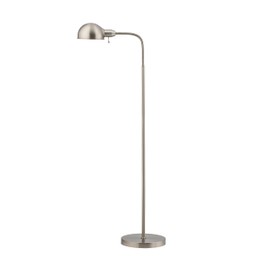 O'Bright Nova - Adjustable Floor Lamp with Flexible Gooseneck and Rotatable Shade, E26 Socket, 10-Inch Base - Ideal for Reading, Bedside, Living Room, Brushed Nickel