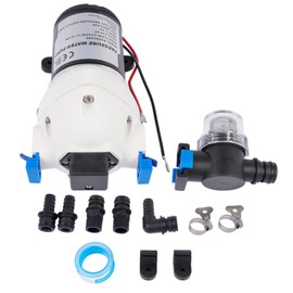 R3526144D RV Water Pump - 3.0 GPM 12V DC 50-PSI Diaphragm Pump with Strainer & Pressure Switch, Replace R3526144A 03526144A Replacement for RV/Marine/Yacht/Caravan Weonefit