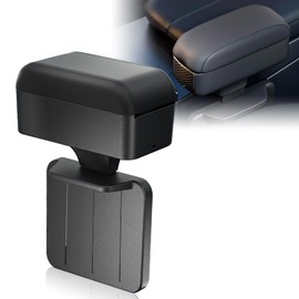 WODHMIEY Universal Car Armrest Box,PU Leather Armrest Extender, Height Adjustable Car Central Storage Organizer Box Black,Liftable Armrest Storage Organizer Box Black