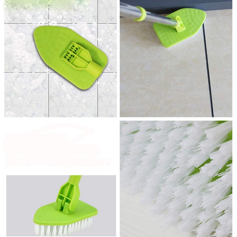 Rluii Shower Scrubber/Bathtub Cleaner and Kitchen Brush/Extendable Tile Scrubber Glass