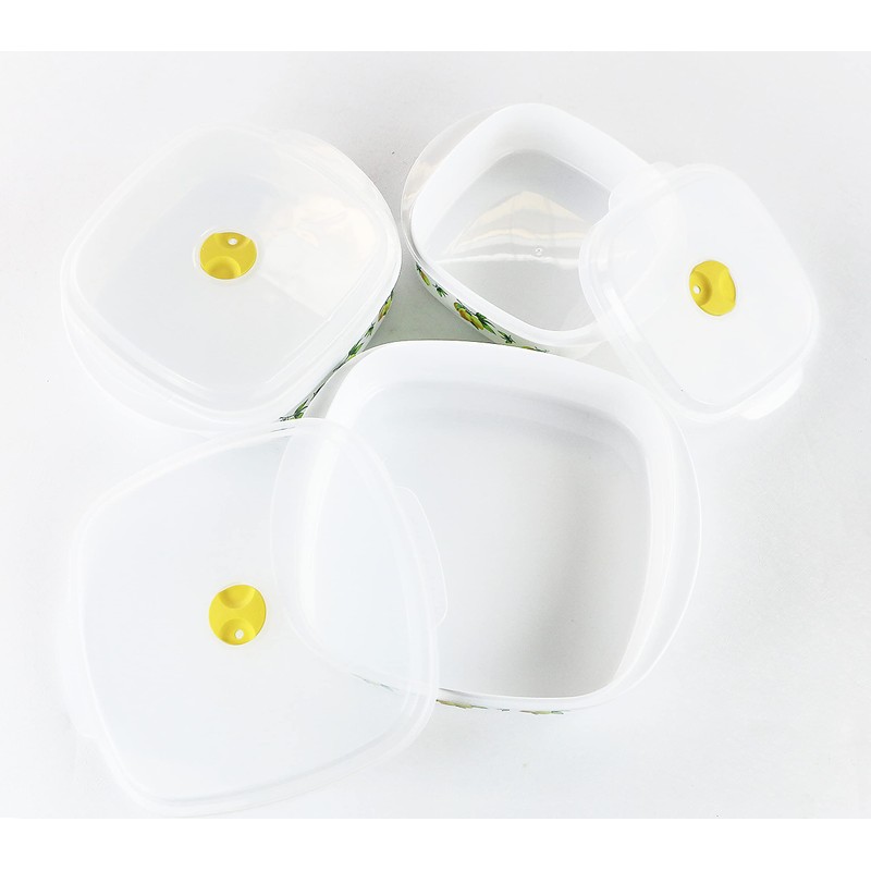 Reston Lloyd Nesting Microwave Containers, Set of 3, Adjustable Steam