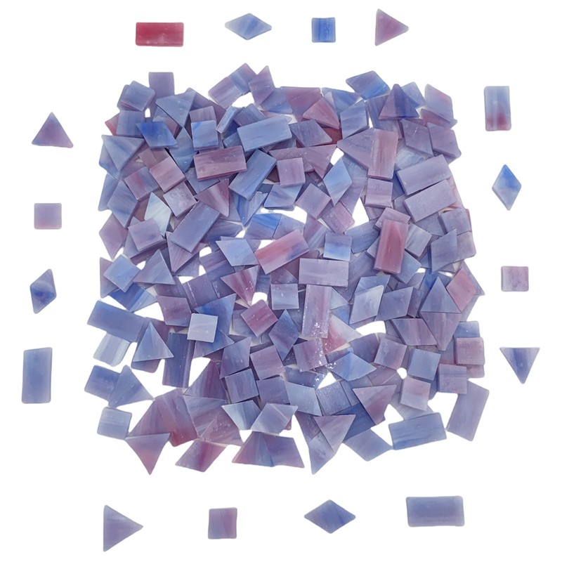 Stained Glass Mosaic Tiles 200g 230pcs Square Triangle Diamond Rectangle