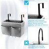 Frjjthchy Bedside Storage Organizer 5 Pockets with 4 Hooks Hanging