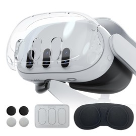 VR Accessories Compatible with Oculus/Meta Quest 3 Accessories, VR Accessories Including Clear Case, Lens Protector, Tempered Film and Joystick Caps