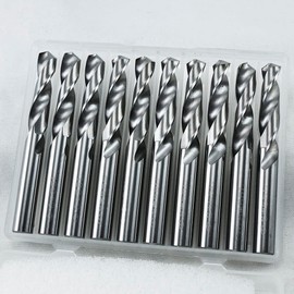 KLOT Industrial Grade 10pcs Solid Carbide Drill Bit 6mm 0.2362" 2-Flute Straight Shank YG6X Tungsten