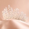 Kercisbeauty Corona de pelo de plata para novia, hecha a