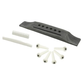 Bonsicoky 6 String Acoustic Guitar Rosewood Bridge Set with Bridge, Bridge Pins, End Pin, Saddle and Nuts(White, Style 1)