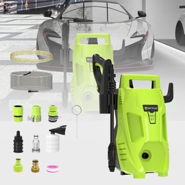 Pressure Washer Jet Wash,Electric Jet Washer Garden Washer Cleaner 1100W,Portable Power Washer with 7M/55 Bar Pipe,Garden Tools Patio Washers with 3-in-1 Jet Nozzle for Courtyard/Car(Green)