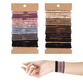 40 Pcs Boho Hair Ties Ponytail Holders Stylish Cute Bands Elastic Bracelets Hair Ties No Damage Hair Bands for Girls Women Thick Thin Long Curly Hair Ponytails Accessories