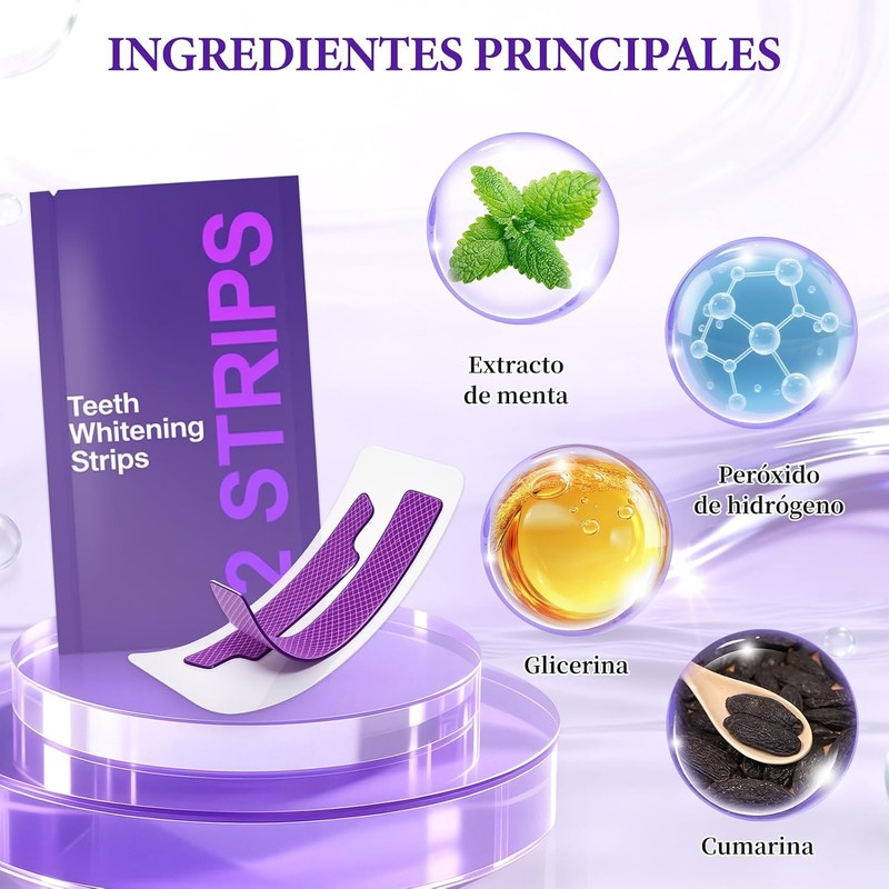 Tiras Blanqueadoras de Dientes, Whitening Strips, Bandas Dentales Blanqueadoras, Blanqueador