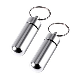 2個入りピルケース 薬ケース 薬入れ 携帯 ニトロケース コンパクト 軽量 防水 アルミ キーリング付き