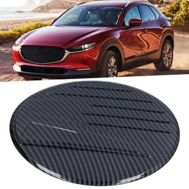Aramox Fuel Tank Cover Trim Gas Lid Fuel Filler Door Gas Tank Trim Cover Carbon Fiber Style Decoration for Mazda CX-30 2020-2021