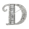 PATIKIL Letters Brooch Pins, Letter D Initial Rhinestone Brooch Metal