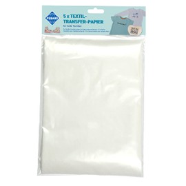 Pebaro TP-5 Textiltransfer-Papier DIN A4, 5 Stück, Transferpapier, Bügelpapier für den Inkjetdrucker, zum Aufbügeln auf hellen Textilien
