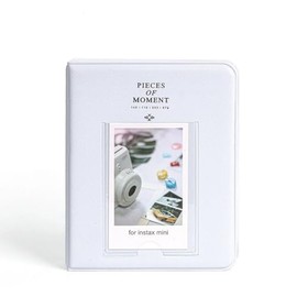 3 Inch Mini Photo Album, PU Leather 64 Pockets Album Photocard Book Album for Mini 12/11/9 and Mini Series 3in Photos, Movie Tickets, Business Cards (Blue) (white)