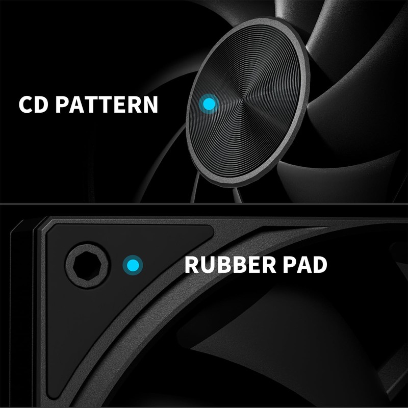upHere 360mm PWM 4-Pin Case Fan | 5V Hydraulic Bearing,