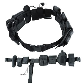 AMGSH 10 in 1 Duty Belt Law Enforcement Modular Equipment System Security Tactical Duty Utility Belt Pouches Black