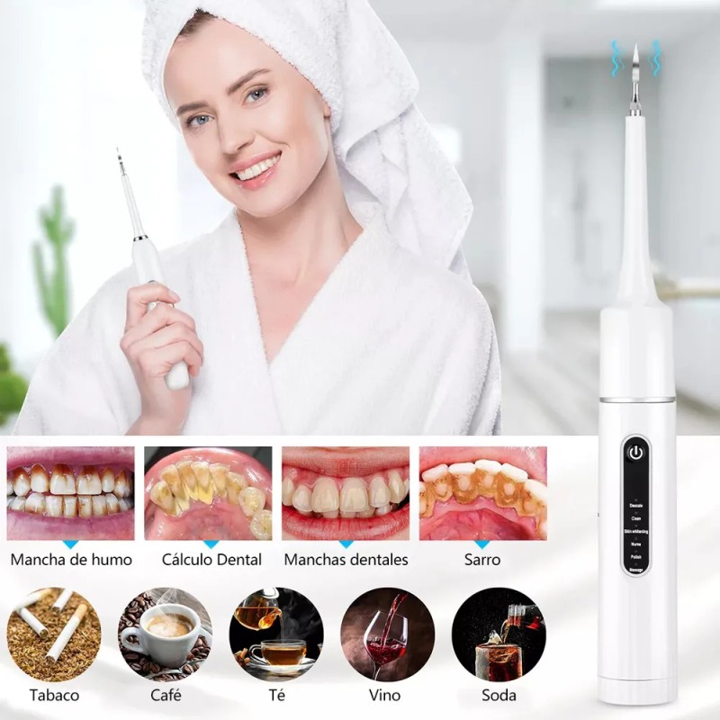Limpieza De Sarro Cálculo Cepillo Dientes 3en1 Eléctrico Kit