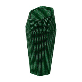 TUCKBOLD Auto Car Trash Can Durable Front Seats Trash Bin Green 1 Pc 3.5" Length 3.1" Width 7.9" Height ABS Rhinestone