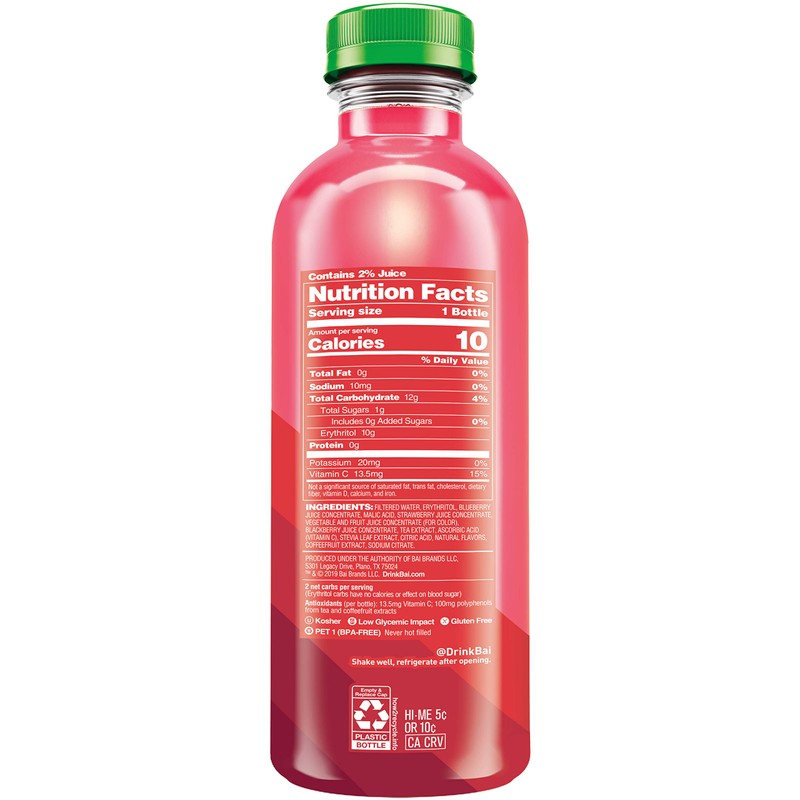 Bai Boost Watamu Strawberry Watermelon, Antioxidant Infused Beverage, 18 fl