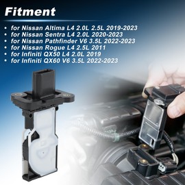 VekAuto MAF Mass Air Flow Sensor Meter for Nissan Altima 2.5L 2019-2023 for Nissan Sentra 2020-2023 L4 2.0L for Infiniti QX60 V6 3.5L 22-23 Replacement 226805NA0A 22680BV80B 22680-5RB0A