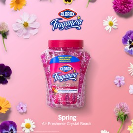Clorox Fraganzia Crystal Beads Air Freshener | Long-Lasting Air Freshener Beads | Gel Beads Air Freshener in Spring Fragrance for Home, Bathroom, or Car, 12 Oz