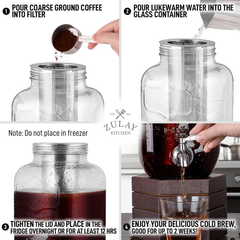 Zulay Kitchen 1 Gallon Cold Brew Coffee Maker – Thick