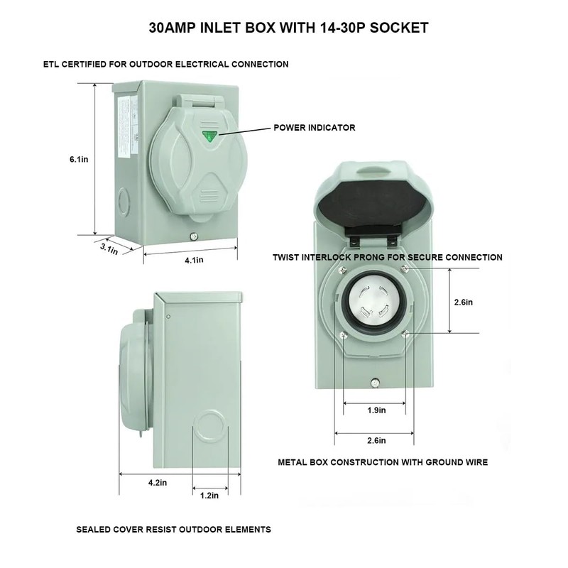 30 Amp Generator to House Hook-up Kit for Square D