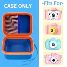 Camera Case for Seckton/for Desuccus/for PROGRACE/for GKTZ/for Dylanto/for Rindol/for One'sMore/for HANGRUI Kids Digital Camera, Kid Camcorder Storage Box for Cable Accessory-Bag Only, Deep Blue