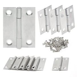 Zorveiio 2 Inch Nickel Door Hinges, 10 Pcs Stainless Steel Folding Butt Hinges with Screws