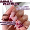 BABALAL Press on Nails Medium Almond Fake Nails Purple Glue