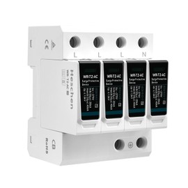 Heschen Surge Protective Device SPD, WR-T2-AC, 4P 275V 20kA, T2 Type, Fire-Proof, Low-Voltage Arrester Device, 35mm DIN Rail Mounting, TUV CB Listed