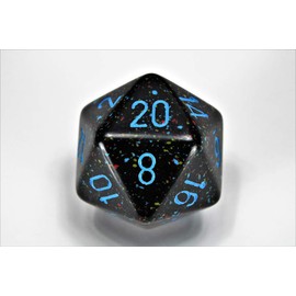 Chessex 34mm Single Speckled Blue Stars D20 Die, 20 Sides, Polyhedral Die, Table Game Accessories, Role Play, Dungeons and Dragons(D&amp;D)