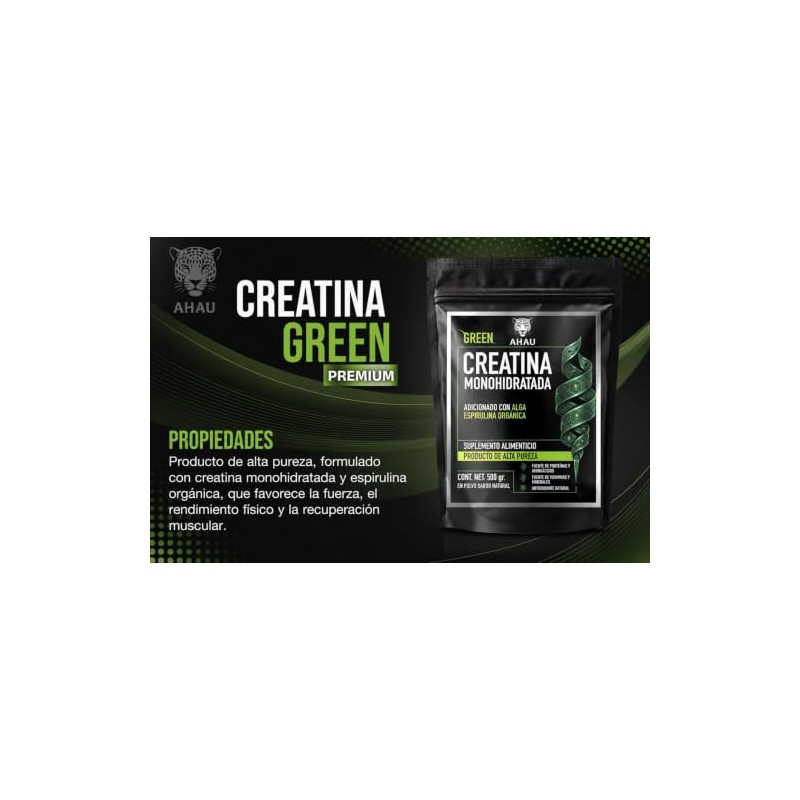 Creatina Green Ahau de 500g- Adicionada con Espirulina