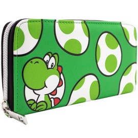 Mario Party Yoshi Dino Power! Dinosaur Eggcellent Adventure Purse Clutch Coin Pocket & Card Holder, Green