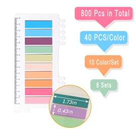800Pcs Morandi Book Page Tabs Index Tabs,Markers with Ruler for Index Callout, Book Tabs, Notes Tabs,for Annotating Books File Classification Book Notes Highlights Page Markers (Macaron Color)