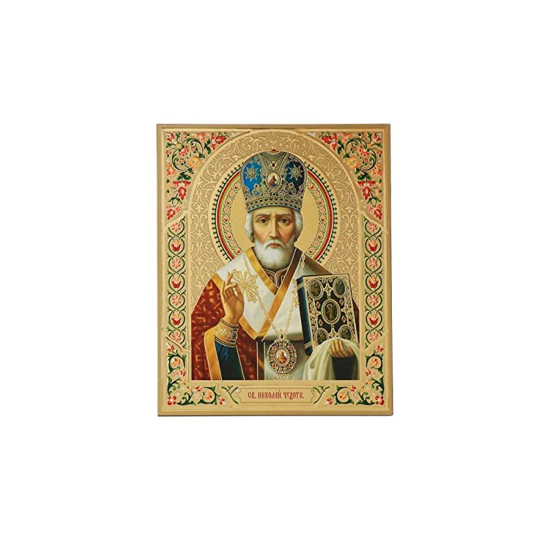 NKlaus 11411 Saint Nicholas of Myra Wood Icon 15 x