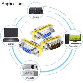 TECHZOCO VGA Female to Female SVGA Coupler HDB15 Gender Changer Adapter VGA Female to Female Plug 15 Pin VGA Female HD 15 Pin Female to Female