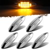 Partsam 5Pcs Flatline Amber Oval Semi Truck 24LED Marker Lights,
