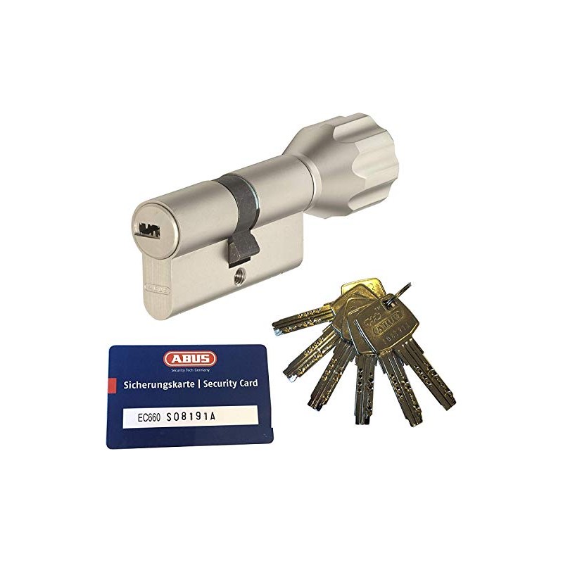 ABUS EC660ECK660Profile Knob Cylinder Length (A/B) 45/50mm (95mm) with 6Keys
